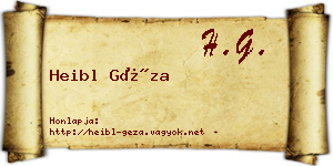 Heibl Géza névjegykártya